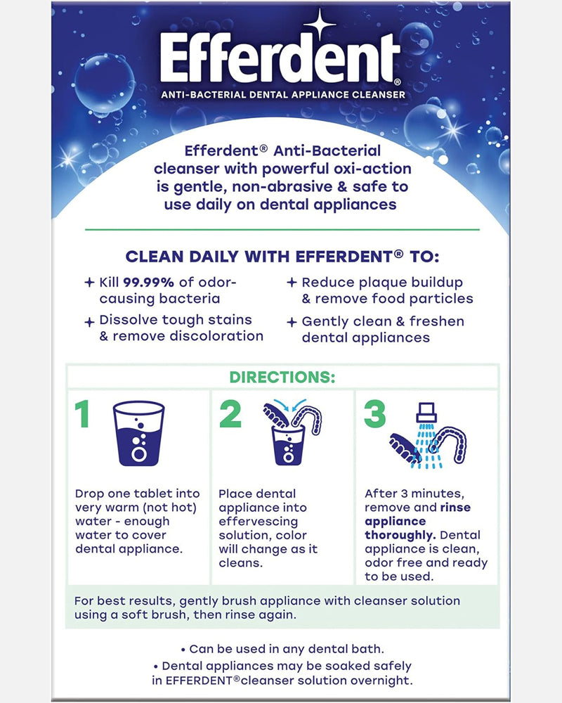 Efferdent Retainer Cleaning Tablets, 126 Count