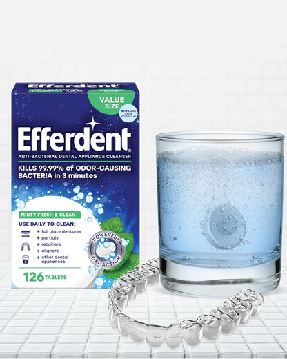 Efferdent Retainer Cleaning Tablets, 126 Count